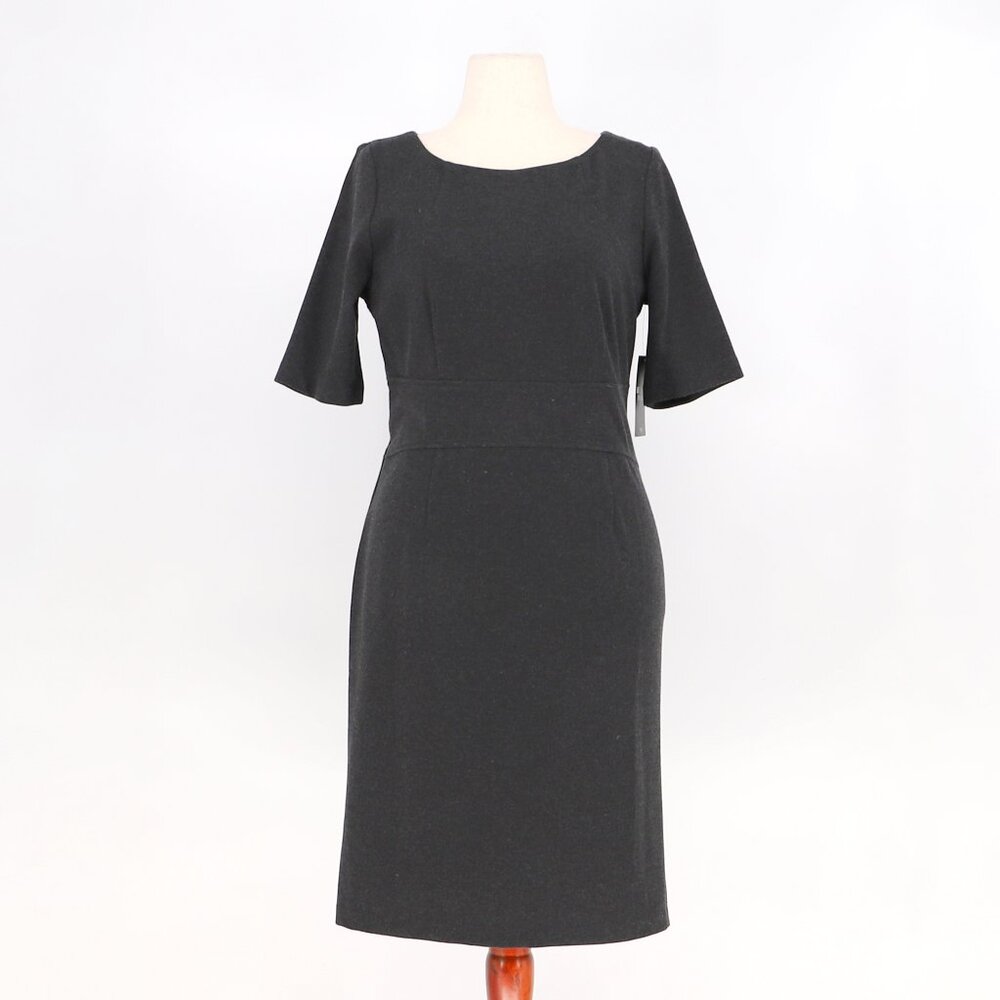 NWT PURE COLLECTION Sheath Dress Elbow Length Sleeves in Charcoal Gray Size 12